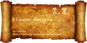 Klinger Natália névjegykártya